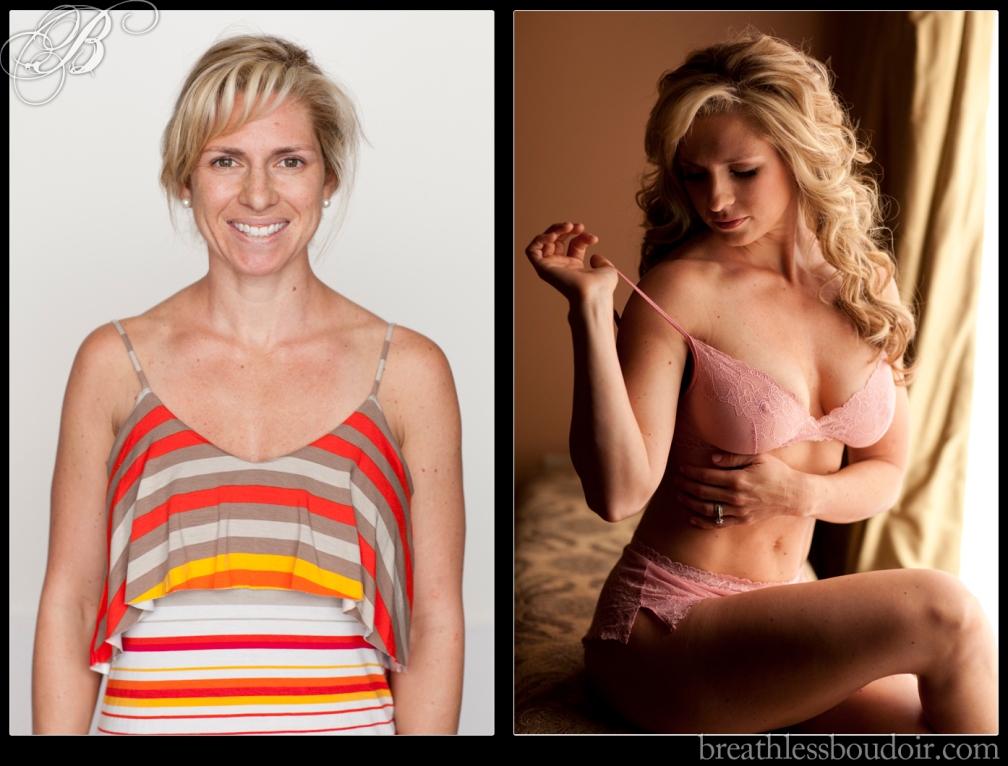 Before and after transformation makeover©2013 Breathless Boudoir