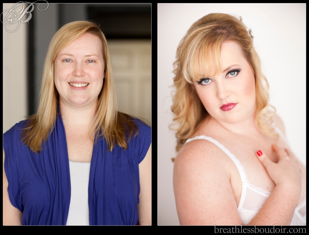 Before and after makeover ©2013 Breathless Boudoir